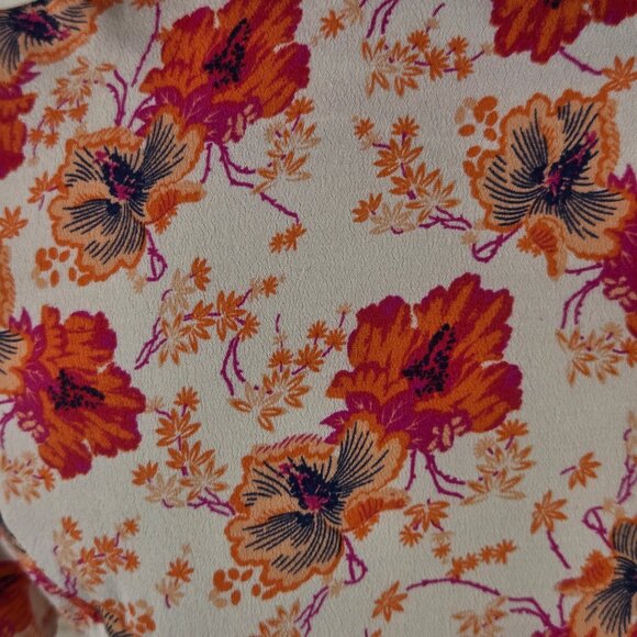 ASTR The Label Size XS Cream Floral A-line Dress Lace Up Front Short Sleeve - Picture 8 of 13